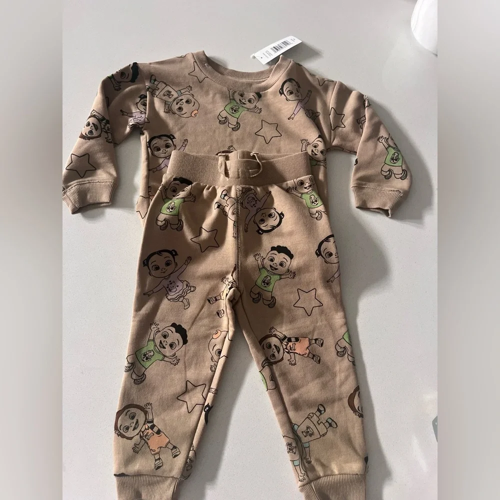CoComelon‎ 2 Piece Baby Pullover & Jogger Pants Set Tan 18 Month NWT